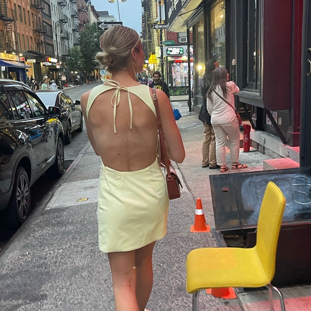 Maje backless shift mini dress